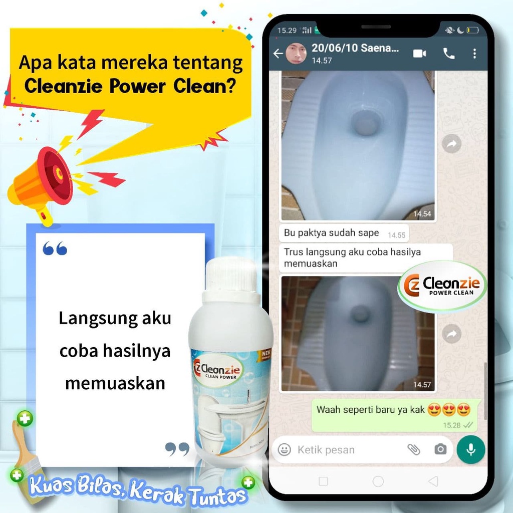 CLEANZIE POWER CLEAN Pembersih Lantai Kamar Mandi Toilet WC Ampuh Membersihkan Noda pada Porselen