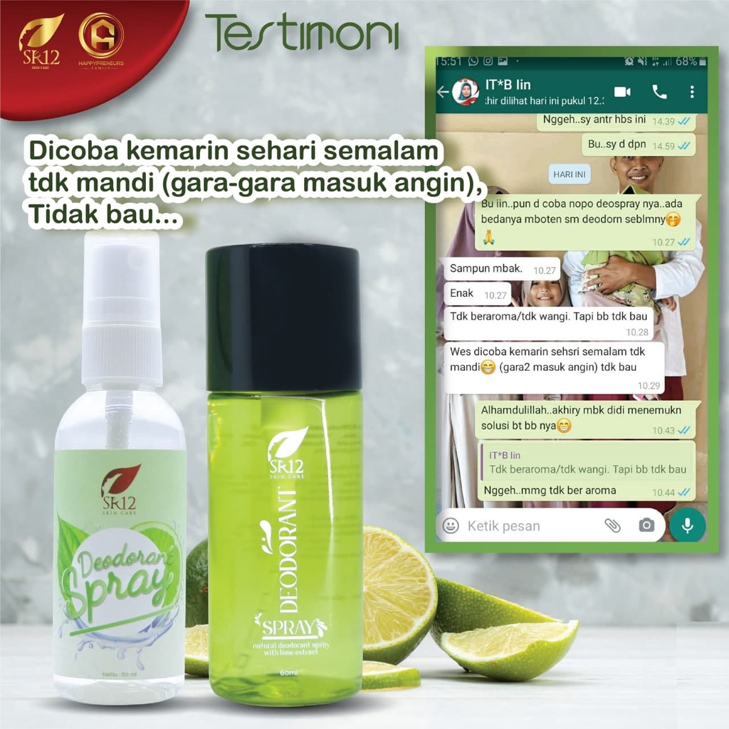 DEODORANT SPRAY / ATASI BAU BADAN / MENCERAHKAN / MEMUTIHKAN KETIAK / BPOM / saudagarsr12