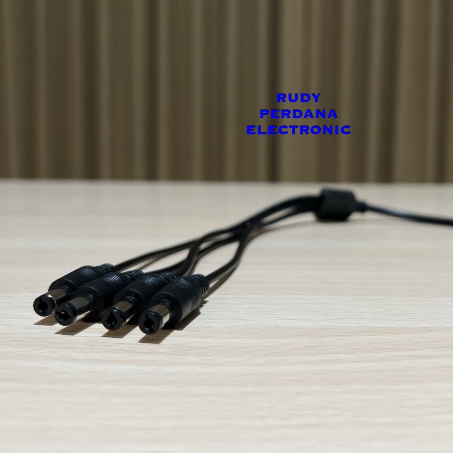 KABEL JACK DC 5.5x2.1 MM FEMALE TO MALE CABANG 4 CUMI SPLITTER 40 CM