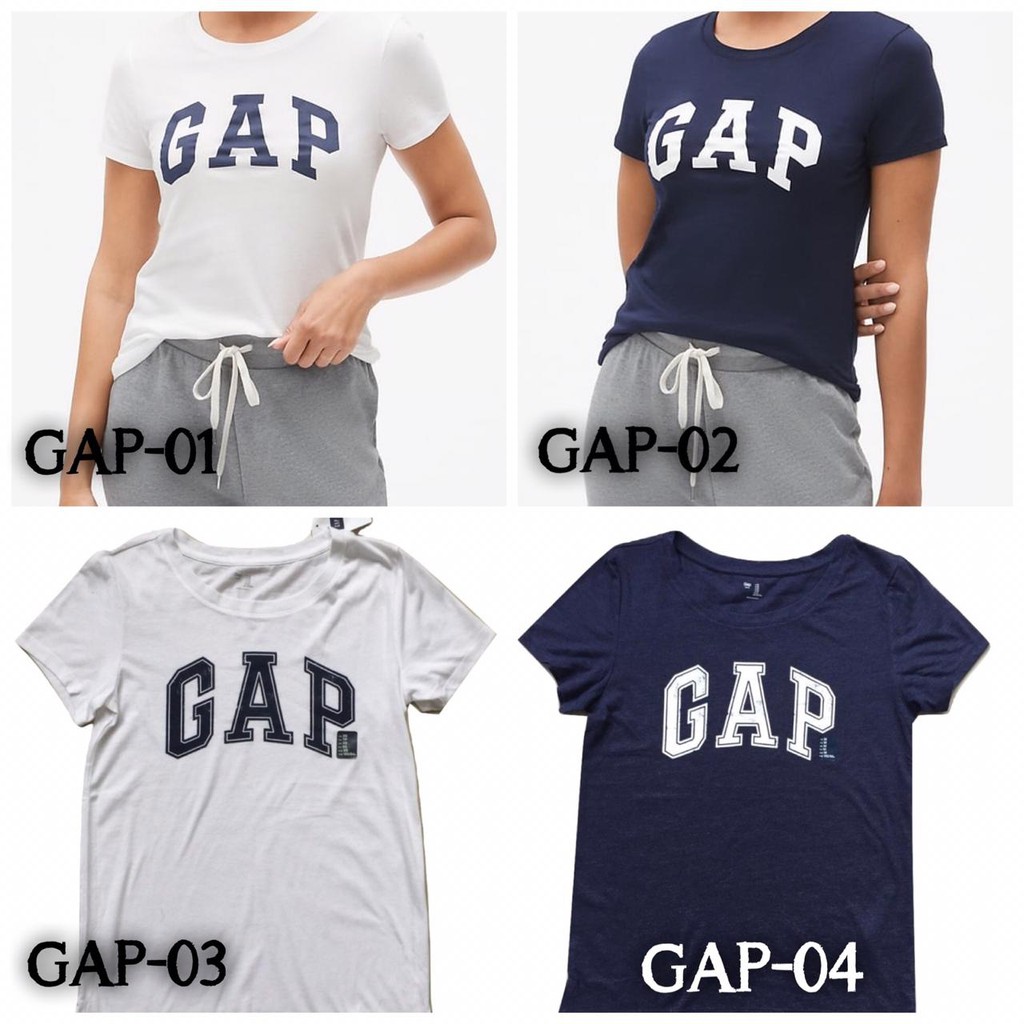 Baju Kaos Atasan GAP Wanita dewasa warna putih dan biru