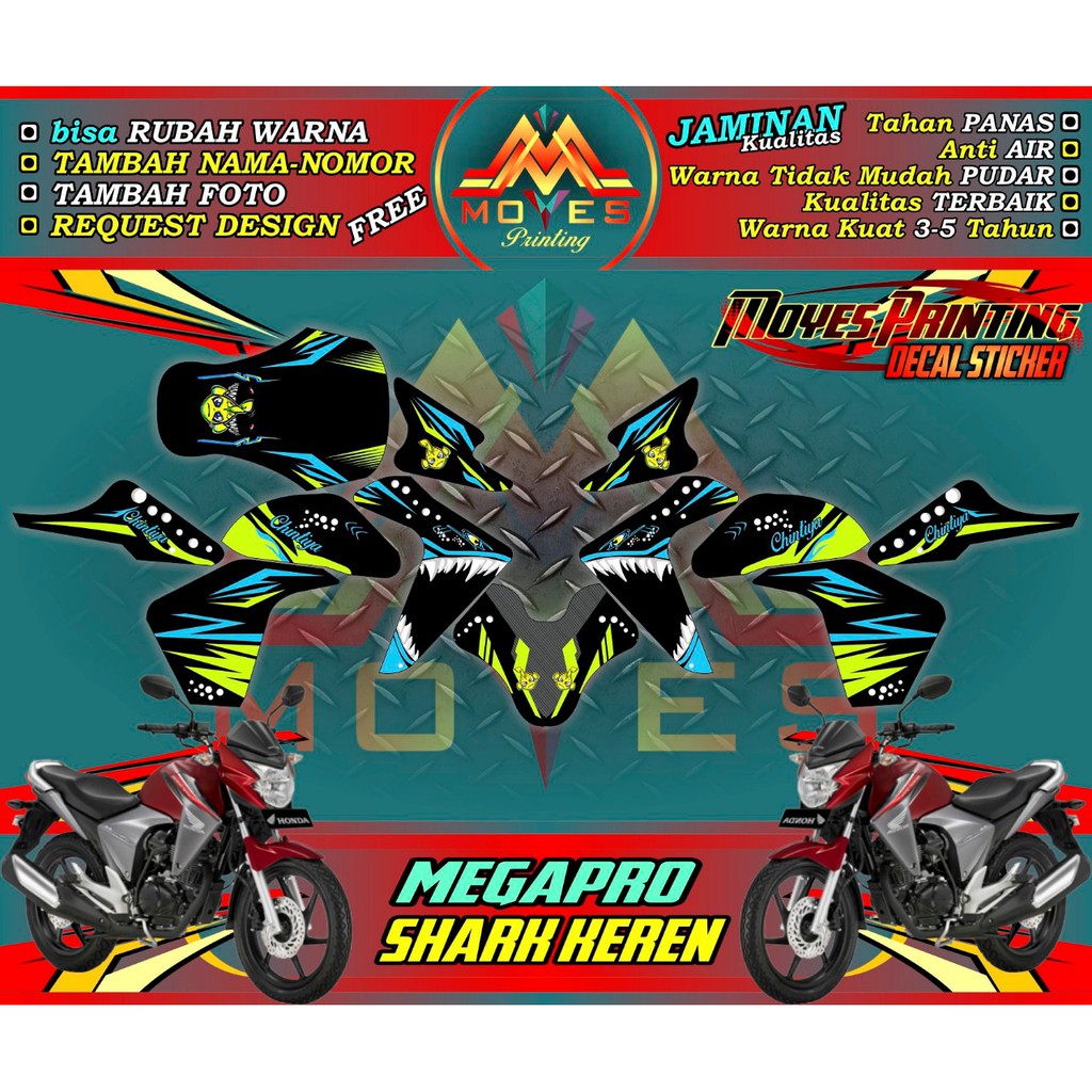 stiker megapro decal stiker megapro stiker motor megapro decal stiker motor megapro_SHARK KEREN