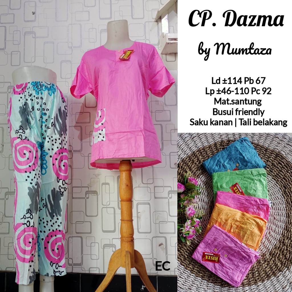 Setelan Daster Rayon Celana Panjang, Setelan Daster Panjang, Daster Kencana Ungu, Daster Panjang