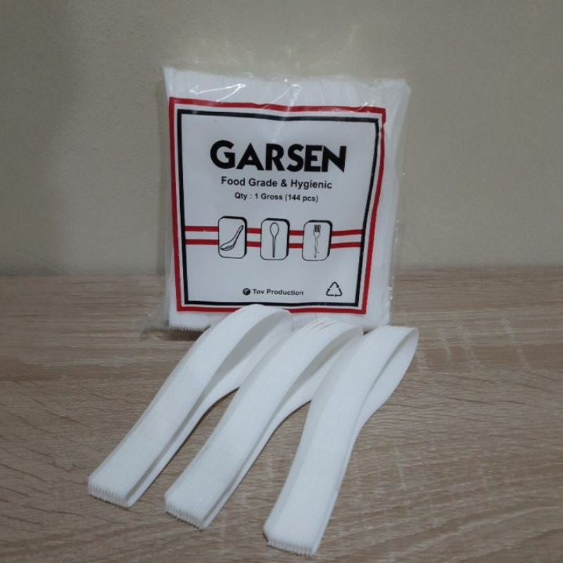 Sendok plastik / Sendok bebek putih merek Garsen / Sendok hajatan 1 lusin