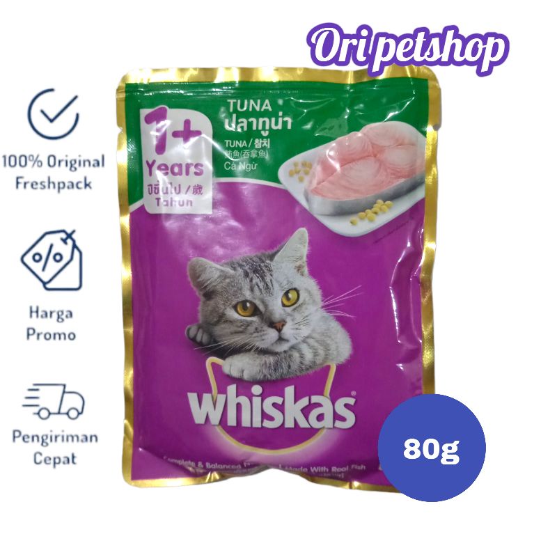 Whiskas Sachet Pouch 80g Wet Cat Wood - 1+ Tuna