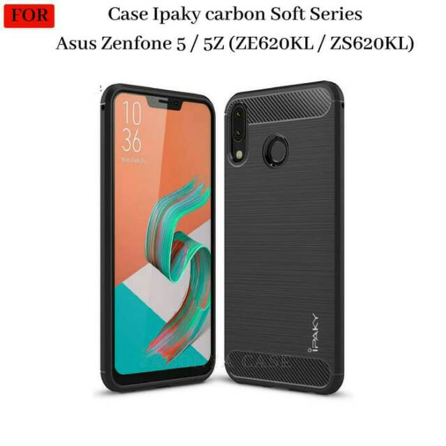 Asus Zenfone5/5Z Case Ipaky Carbon fiber soft