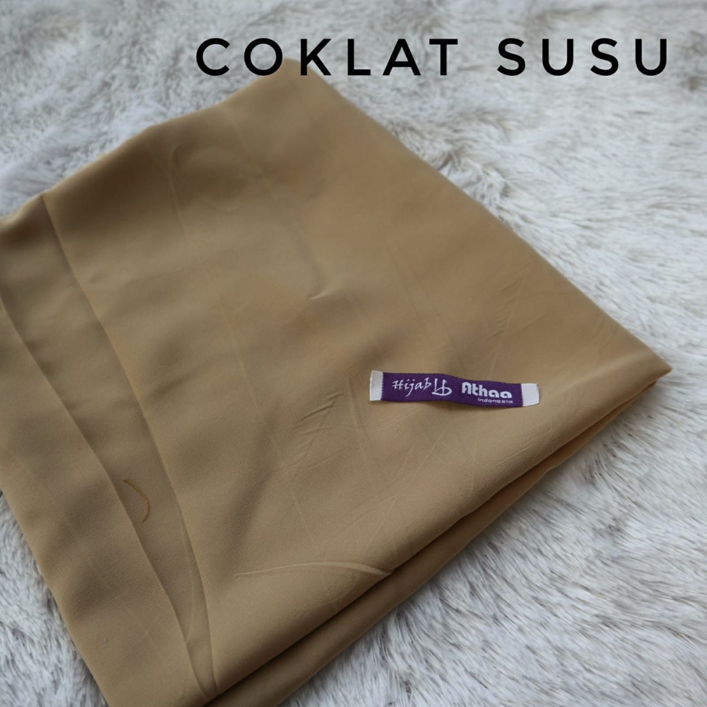 Jilbab Segiempat Wolfis / Khimar segi empat Wolfis Polos 120 x 120-120 Coklat Susu