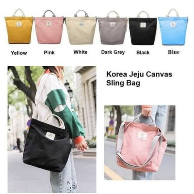 Korea Jeju Travel Canvas SlingBag / Tas Selempang Wanita