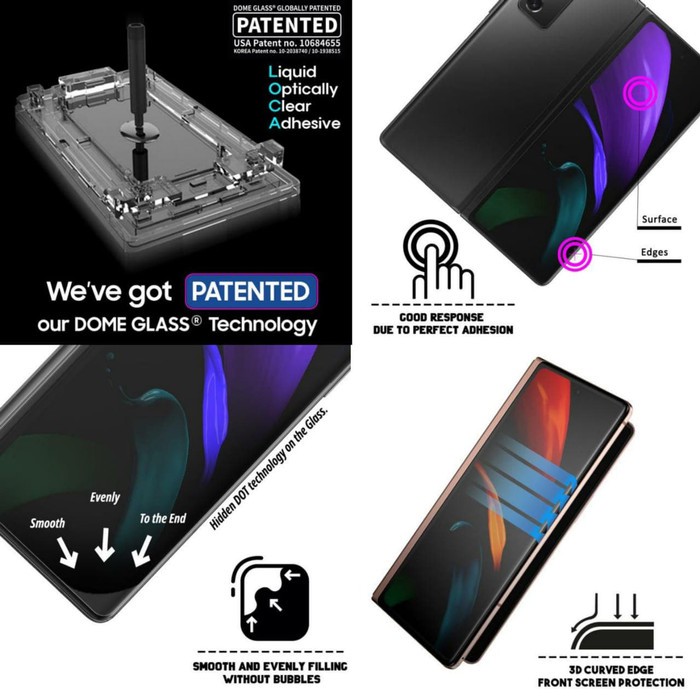 Whitestone Dome UV Tempered Glass Samsung Galaxy Z Fold2 Fold 2 Z fold