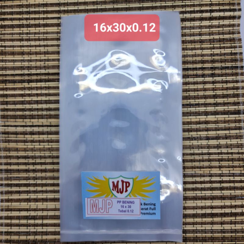 Plastik PP Bening MJP Tebal 0.12 Uk 16x30 16x25