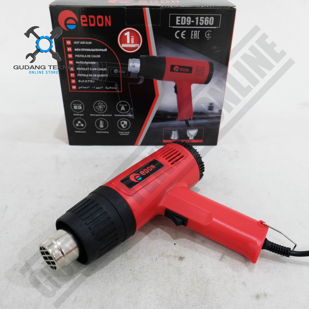 Heat Gun Edon ED9-1560 / Heatgun Edon ED-91560 - Alat Pemanas Plastik Hot Air Gun Edon