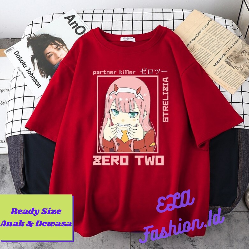 Kaos Zero Two 02 Darling in The Franxx Baju Jepang Kostum