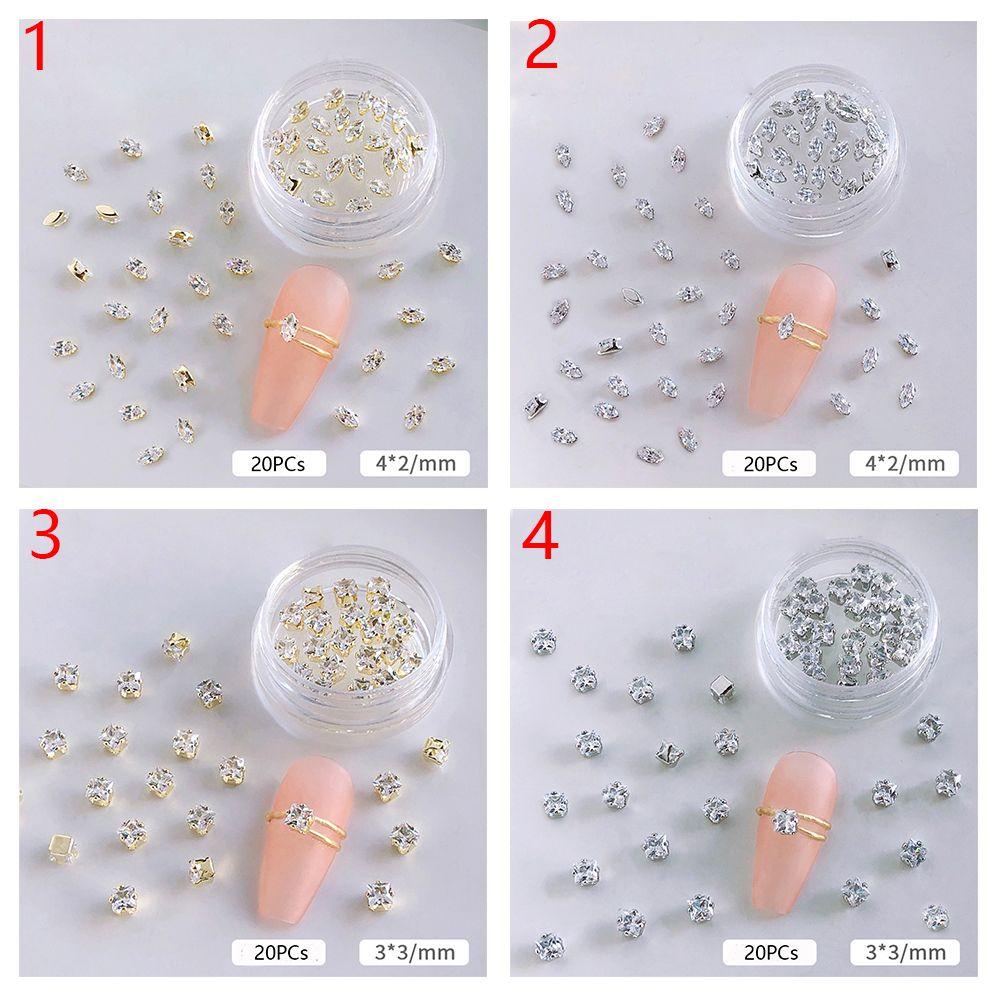 R-flower 20PCs Zircon Nail Art Top Quality DIY Charms Dekorasi Flat Bottom Drill