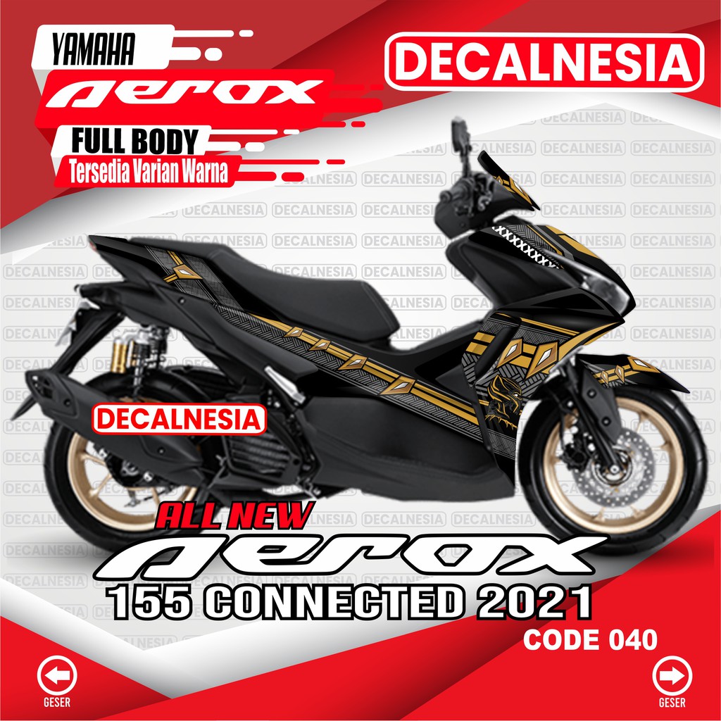 Decal Stiker Motor Aerox Connected 155 ALL New 2020 2021 2022 2023 2024 2025 Variasi Black Panter St