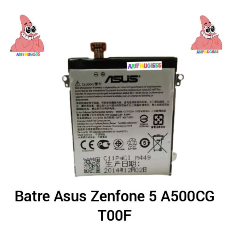 Batu Batere Baterai Battery Asus Zenfone 5 A500CG T00F C11P1324 Original