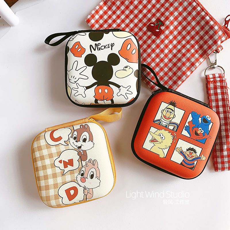 Headphone Storage Box Charging Cable Cute Cartoon Pattern Japanese And Korean Creative Design Dve8