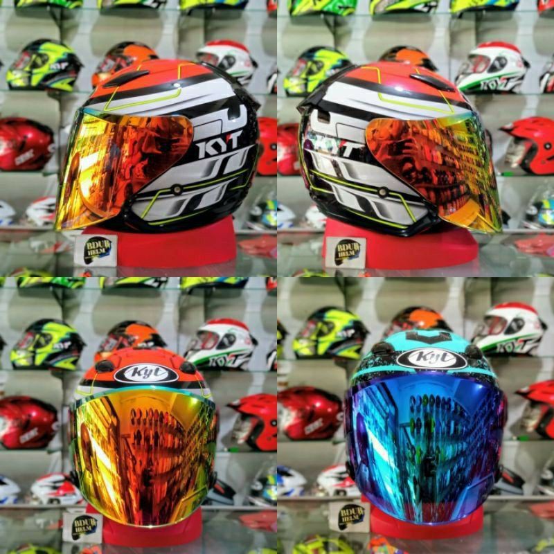 KYT DJ MARU MOTIF#13 ORANGE+VISOR VENOM RED GOLD