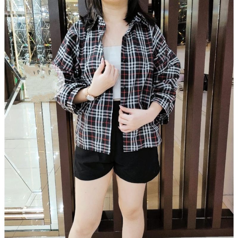 Kemeja Tartan Blueberry / Kemeja Kotak Murah