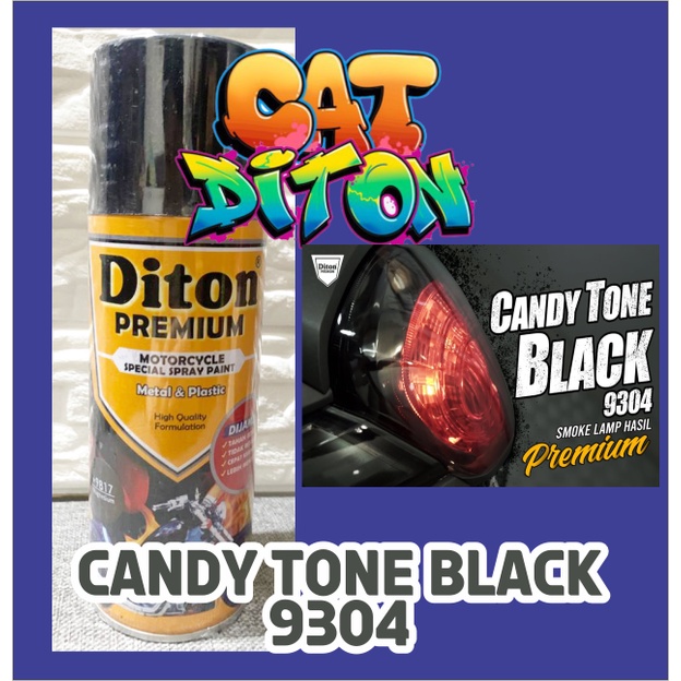 Cat Pilox Diton Premium Candy Tone Black 9304 400cc Smoke Hitam Gelap Transparan