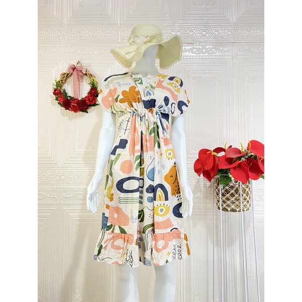 Daster ruffle serut / daster ruffle busui viral / daster serut rempel selutut-KktusCream