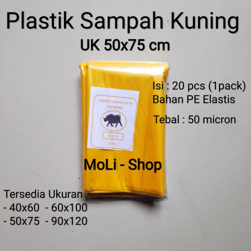 Kantong Plastik sampah Kuning uk 50x75, Plastik sampah Medis, plastik infeksius