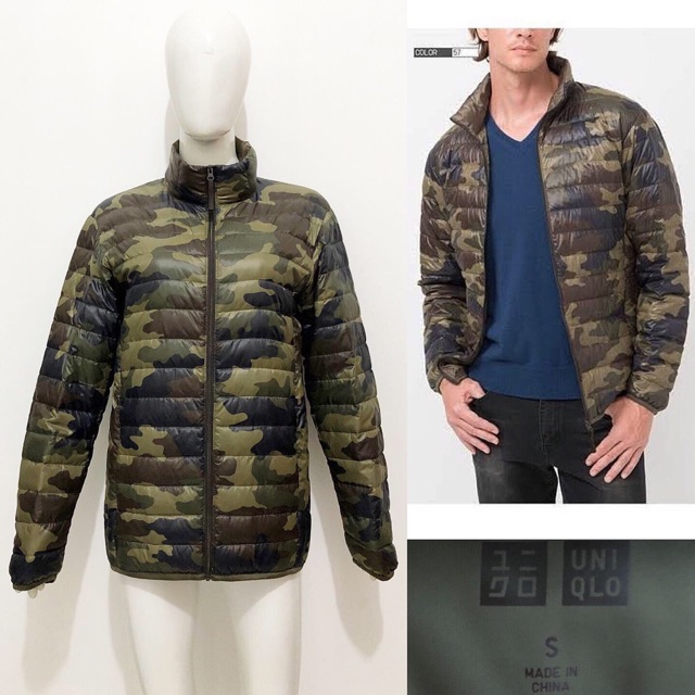 Uniqlo men ultralight camo down coat / jacket jaket