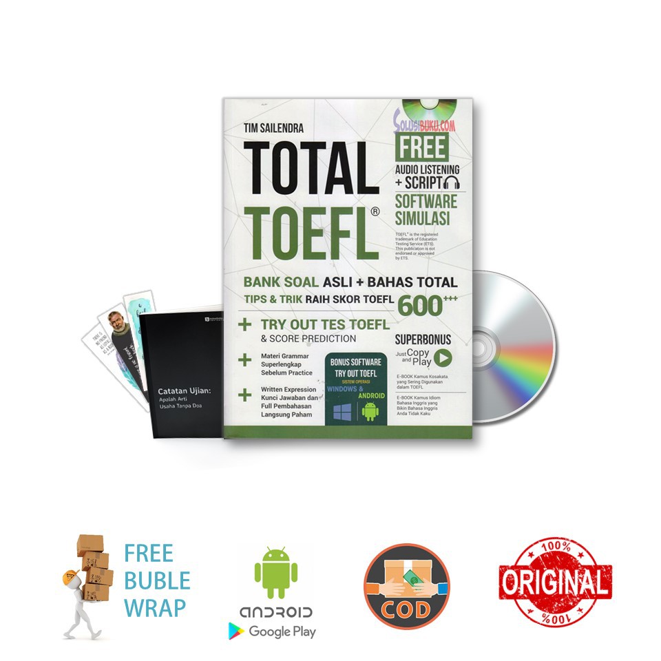 Ready! Buku Totak TOEFL (Bank Soal Asli + Bahas Total) + CD & Notes