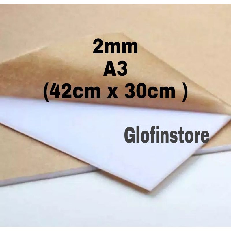 

Akrilik Putih Susu Tebal 2mm Uk A3 (42cm x 30cm)