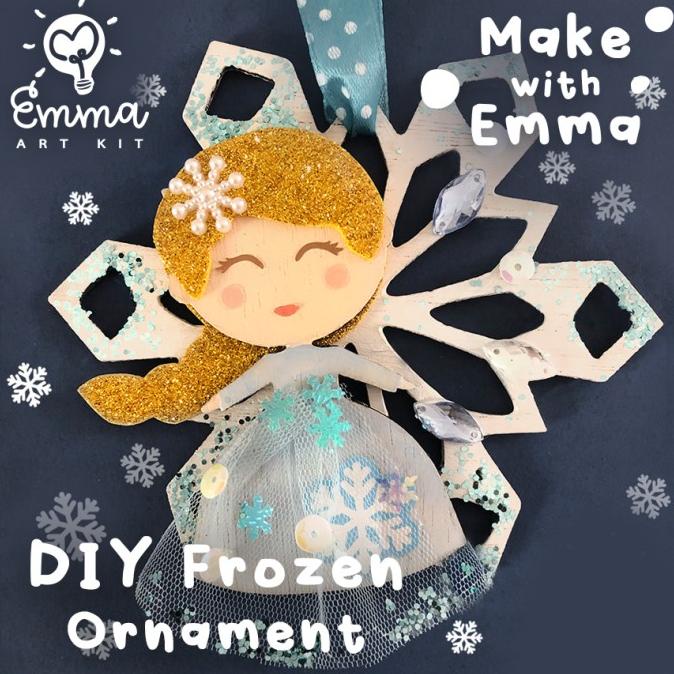 

Diy Christmas Ornament Art Kit: Elsa / Frozen (W/ Paint And Brush)