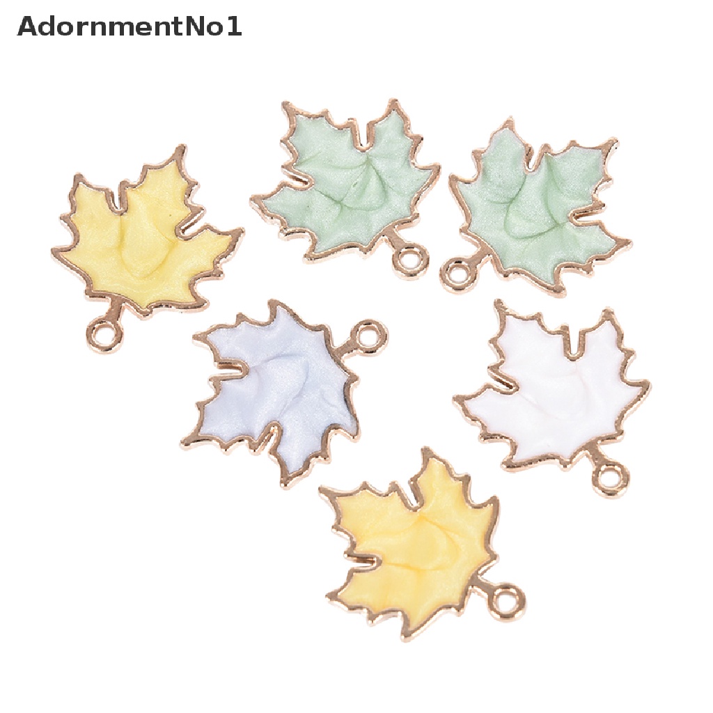 (AdornmentNo1) 10pcs / Set Liontin Daun Maple Bahan Alloy Handmade DIY Untuk Hadiah