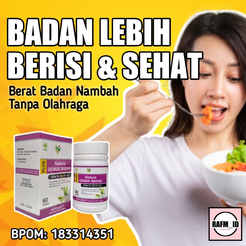 Obat Gemuk Badan Penambah Berat Suplemen Penggemuk Badan Permanen Ampuh BPOM