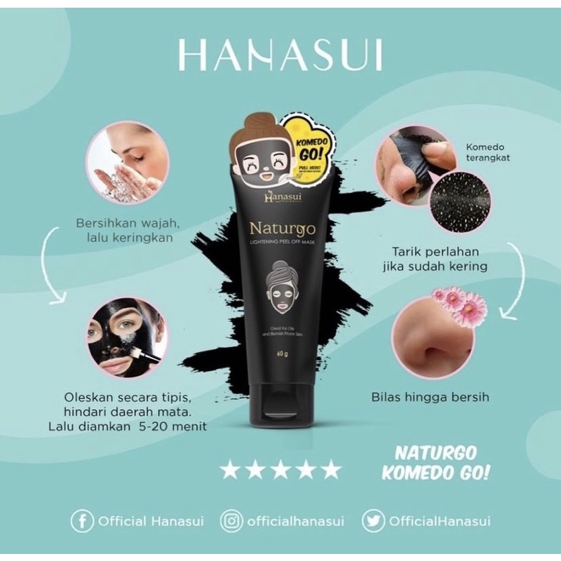 MASKER NATURGO HANASUI TUBE ORIGINAL | MASKER LUMPUR NATURGO TUBE/MASKER HANASUI TUBE 60GRAM