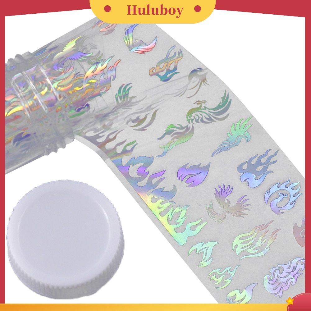 Huluboy Huluboy♡ Stiker Kuku Motif Print Api Laser Untuk Dekorasi Manicure