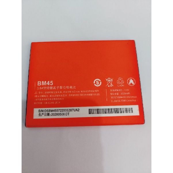 batre bm 45 readmi not2 ori100%