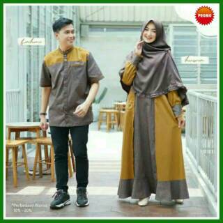  Baju  Couple  Set Busana Muslim Pria dan Wanita Gamis  