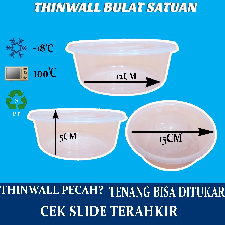 Thinwall Bulat 650ML/ Food  Container Mangkok Mangkuk OTBS650