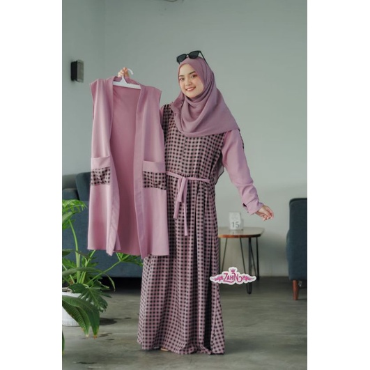 0GAMIS OUTER CARDIGAN KOREAN STYLE WANITA TERBARU ANDARA SIMPLE KOTAK ORI BY ZAHIN