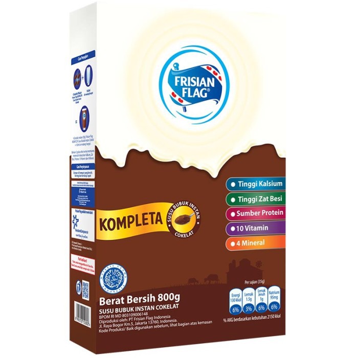 

Frisian Flag Susu Bubuk Instant Kompleta Chocolate 800G