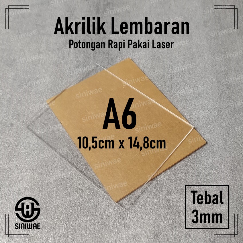 Akrilik A6 3mm Lembaran Bening Transparan Acrylic 3 mm Warna Hitam Putih Merah Kuning Hijau Biru