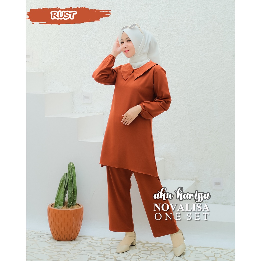Novalisa One Set Celana ORI AKU KARISSA Bahan ITY Crepe