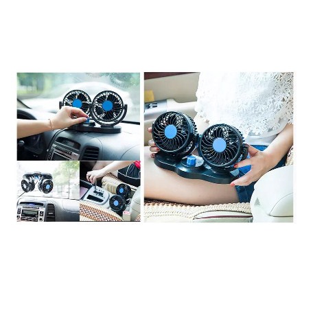 Kipas Angin Mobil Double Kipas Kencang Ganda Headed Vehicle Car Fan 12V [KPSMB]