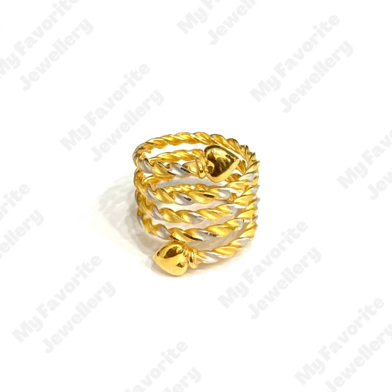 Cincin Spiral Ulir Love Emas Asli Kadar 700