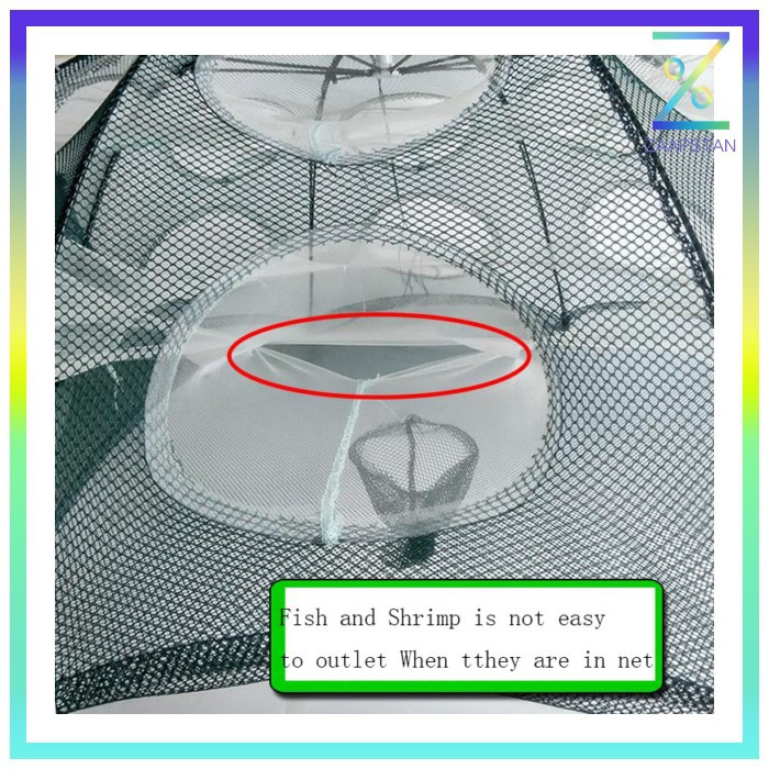 Jaring Pancing Ikan Hexagonal 12 Hole Fishing Net Trap Cage - H14572