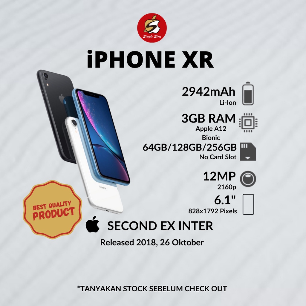 iPHONE XR 64GB SECOND INTERNATIONAL FULLSET BERGARANSI-1