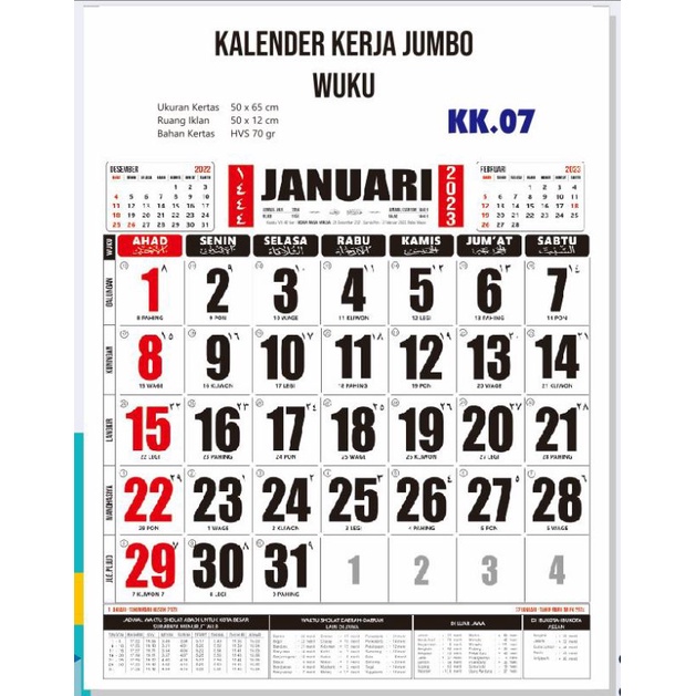 

Kalender 2025 Kalender Kerja Jumbo (Isi 12 Lembar)