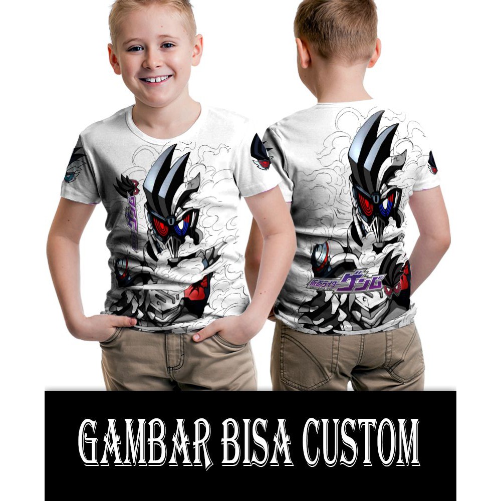 Kaos Baju Anak 3D Fullprint New Design Kamen Rider Genm Dangerous Zombie