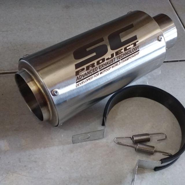 KNALPOT MOTOR KNALPOT MURAH KNALPOT RACING KNALPOT SC PROJECT GP JARING TITAN d50mm-No jatring