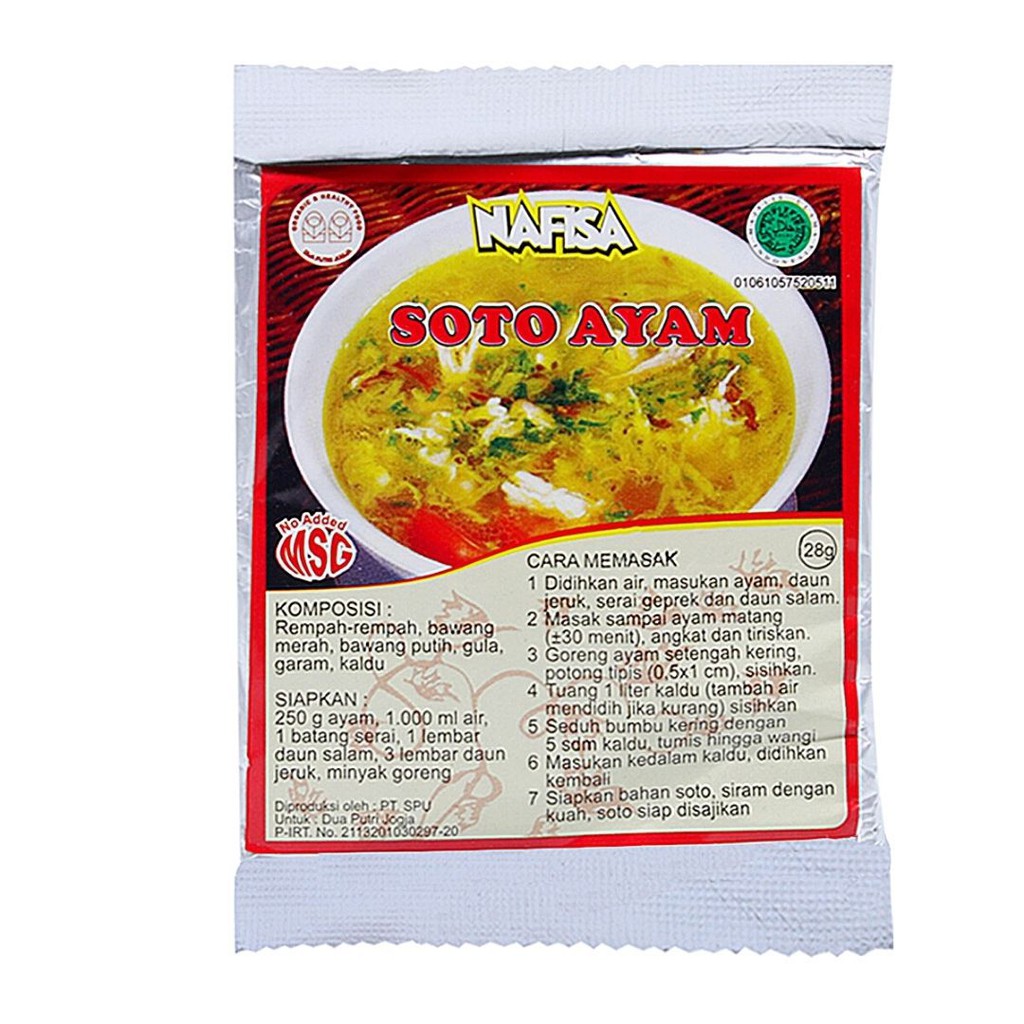 

Nafisa - Bumbu Instan Soto Ayam 28gr