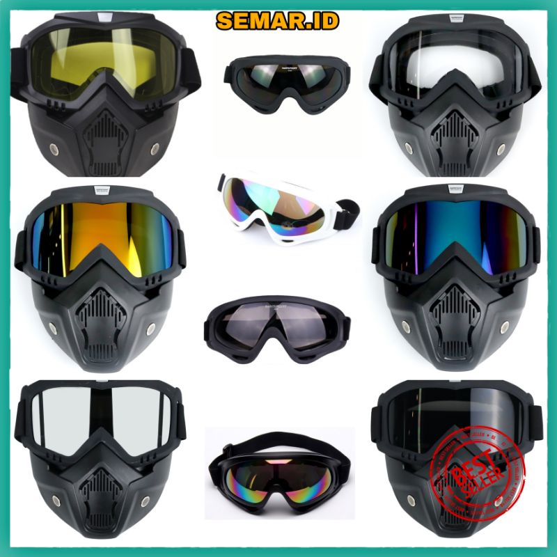 Kacamata Goggles Mask Motor Retro Anti Glare Windproof