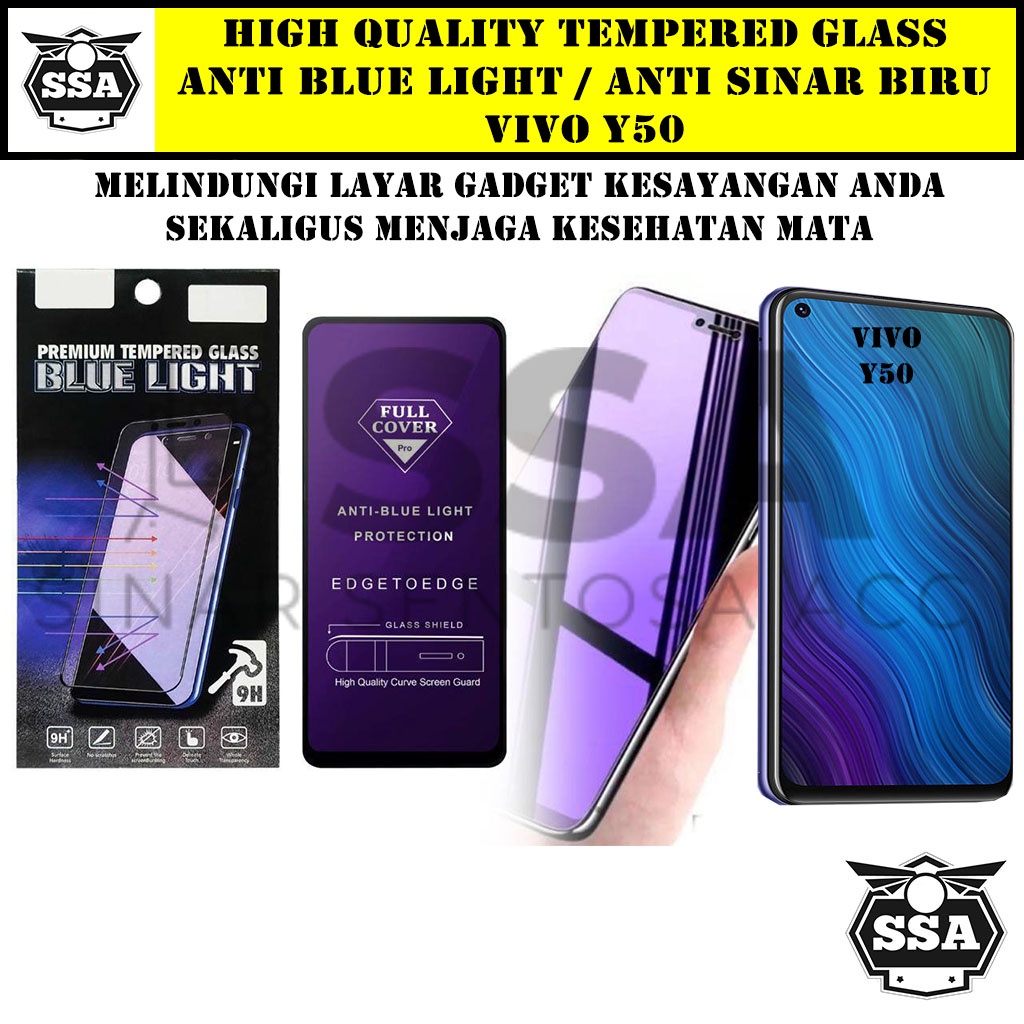 Tempered Glass VIVO Y50 Anti Blue Light Anti Sinar Biru Y 50 Ori Original Hp Temper Anti Lecet Gores TG