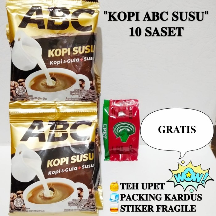 

NEW Kopi ABC susu 10 saset GRATIS teh upet Khas cirebon